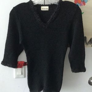 Black three quarter sleeve sweater